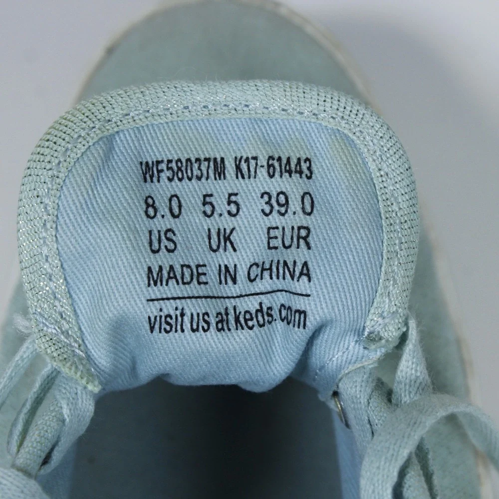 Keds Triple Platform Sneakers – Metallic Light Blue, Women's – Size US 8- UK 5.5
